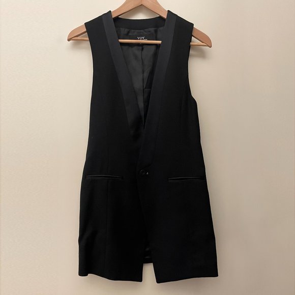 Black Tuxedo Wool & Silk Coat (Jacket+Vest) - Picture 3 of 3